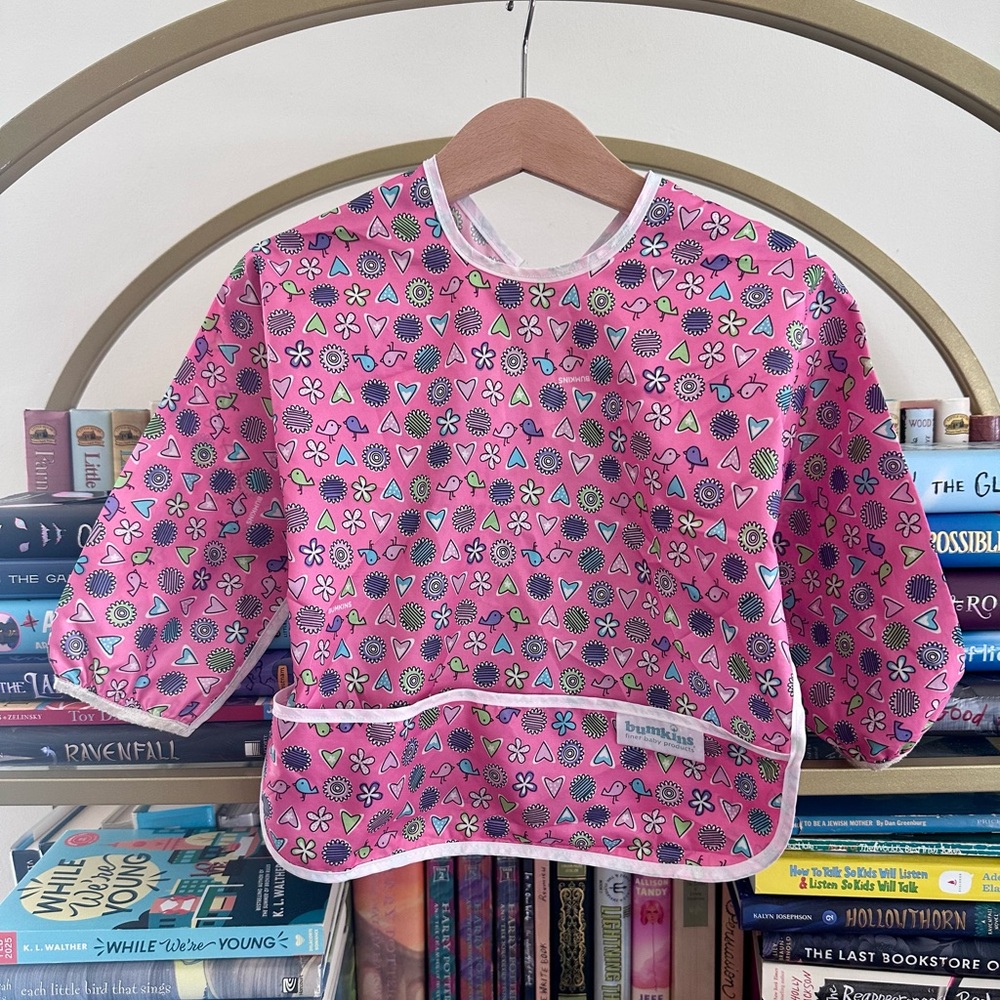Bumkins Pink Waterproof Feeding Smock Bib 🌸